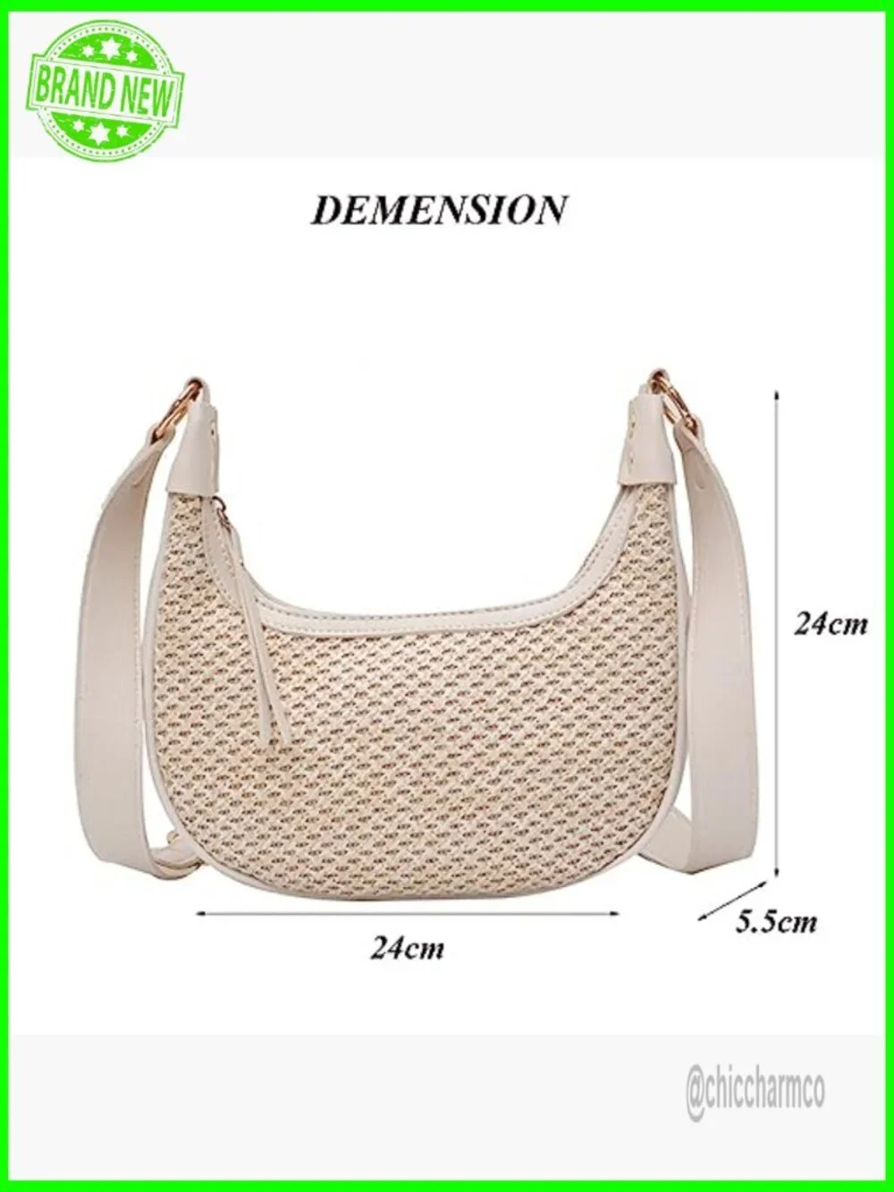 Straw Hobo Tote Bag with Adjustable Strap for Beach Summer Casual